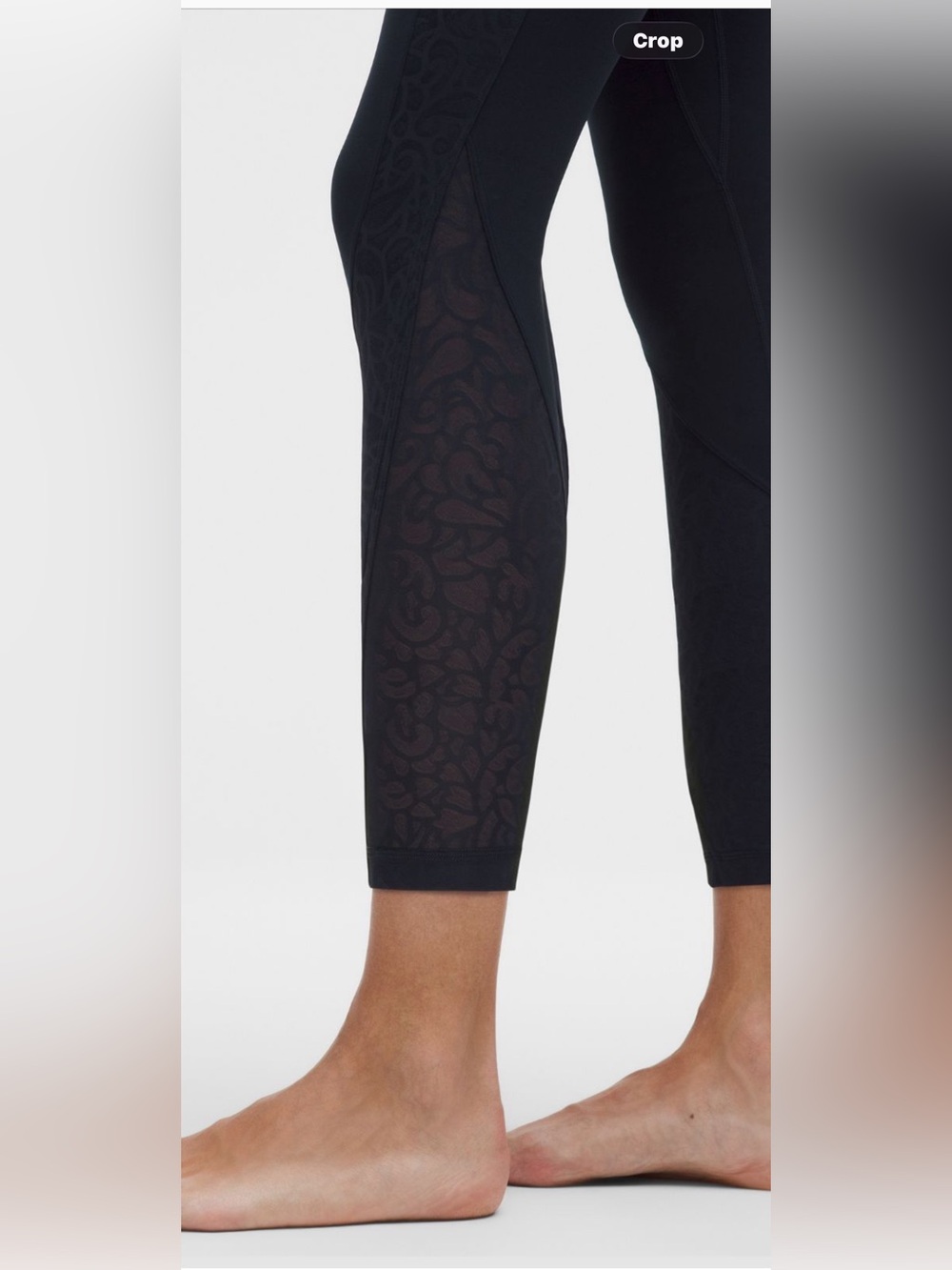 NWT Lululemon Paisley Lace Overlay Tight 25” Leggings Black Size 14 Out of Stock